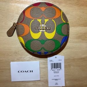 Coach rainbow round coin case
